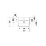 حوض 55سم ساقط رخامة جزئي نمبر وان أبيض من ديورافيت - Image 2