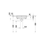 حوض 55سم ساقط رخامة جزئي نمبر وان أبيض من ديورافيت - Image 3