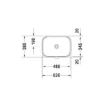 حوض 52سم تحت سطح أفقي هابي داي2 أبيض من ديورافيت - Image 2