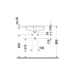 حوض 52سم تحت سطح أفقي هابي داي2 أبيض من ديورافيت - Image 3