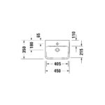 حوض 45سم لوحدة موبيليا نمبر وان أبيض من ديورافيت - Image 2