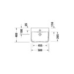 حوض 50سم لوحدة موبيليا نمبر وان أبيض من ديورافيت - Image 2