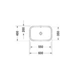 حوض 60سم فوق سطح أفقي بدون فتحة خلاط هابي داي2 أبيض من ديورافيت - Image 2