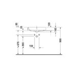 حوض 60سم فوق سطح أفقي بدون فتحة خلاط هابي داي2 أبيض من ديورافيت - Image 3