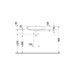 حوض 60سم فوق سطح أفقي بفتحة خلاط هابي داي2 أبيض من ديورافيت (231560000) - Image 3