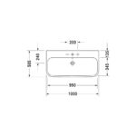 حوض 100سم لوحدة موبيليا هابي داي2 أبيض من ديورافيت - Image 2