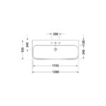 حوض 120سم لوحدة موبيليا هابي داي2 أبيض من ديورافيت - Image 2