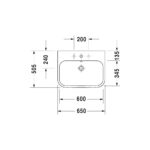 حوض 65سم لوحدة موبيليا هابي داي2 أبيض من ديورافيت - Image 2