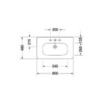 حوض 80سم وسط بالعامود الطويل ديوراستايل أبيض من ديورافيت - Image 2