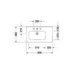 حوض 80سم شمال بالعامود الطويل ديوراستايل أبيض من ديورافيت - Image 2