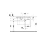 حوض 80سم لوحدة موبيليا حوض يمين ديوراستايل أبيض من ديورافيت - Image 3