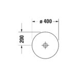 حوض 40سم فوق سطح أفقي بدون فتحة خلاط دي نيو أسود من ديورافيت - Image 2