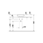 حوض 40سم فوق سطح أفقي بدون فتحة خلاط دي نيو أسود من ديورافيت - Image 3