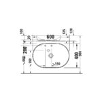 حوض 60سم فوق سطح أفقي بدون فتحة خلاط دي نيو أبيض من ديورافيت - Image 2