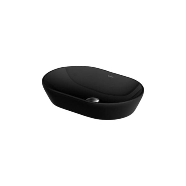 حوض ديورافيت دي نيو 2372601370 أسود 60سم فوق سطح أفقي بدون فتحة خلاط
