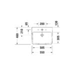 حوض 55سم لوحدة موبيليا نمبر وان أبيض من ديورافيت - Image 2