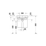 حوض 55سم لوحدة موبيليا نمبر وان أبيض من ديورافيت - Image 3