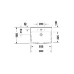 حوض 60سم لوحدة موبيليا نمبر وان أبيض من ديورافيت - Image 2