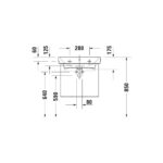 حوض 60سم لوحدة موبيليا نمبر وان أبيض من ديورافيت - Image 3