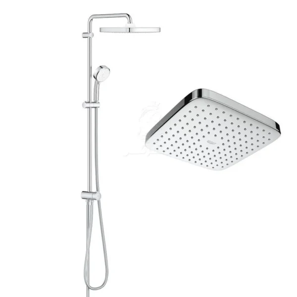 مسطرة دش 2نظام طاسة مربعة تيمبيستا كيوب كروم من جروهي 26694000