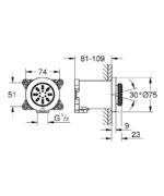 جيت دفن 7.5سم دائري 2سرعة جروهي سبا ذهبي لامع من جروهي - Image 2