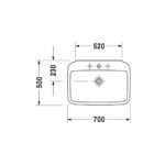 حوض 70سم بالعامود الطويل بيورافيدا أبيض من ديورافيت - Image 2