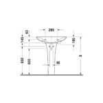 حوض 70سم بالعامود الطويل بيورافيدا أبيض من ديورافيت - Image 3