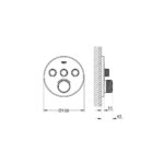 وش خلاط شاور سمارت كونترول دائري 3مخرج جرافتي مط من جروهي - Image 2