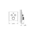 وش خلاط شاور سمارت كونترول مربع 2مخرج روز جولد مط من جروهي - Image 2