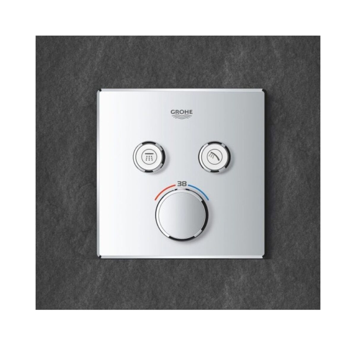 وش خلاط شاور سمارت كونترول مربع 2مخرج كروم من جروهي - Image 3