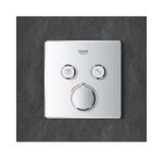 وش خلاط شاور سمارت كونترول مربع 2مخرج كروم من جروهي - Image 3