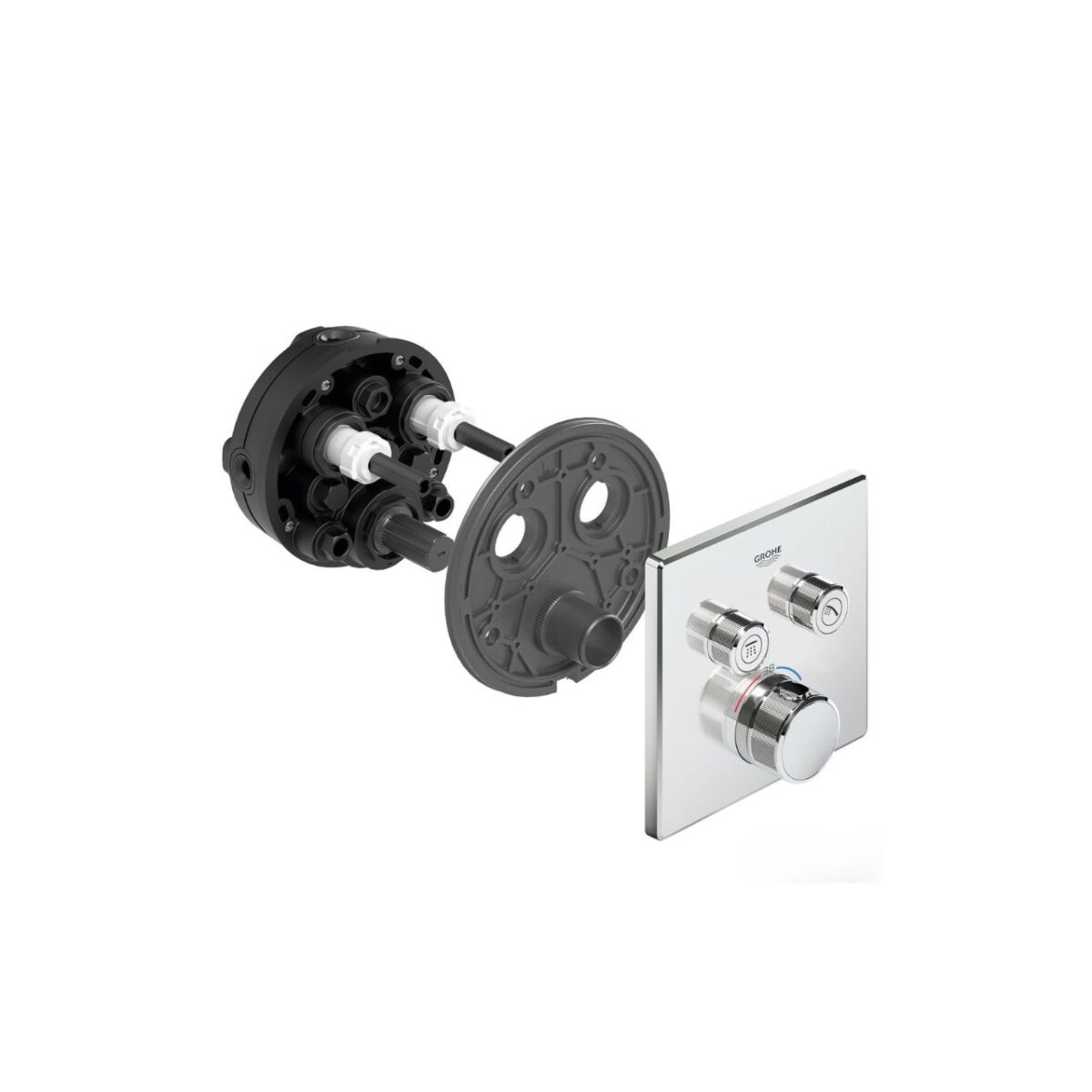 وش خلاط شاور سمارت كونترول مربع 2مخرج كروم من جروهي - Image 6