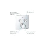 وش خلاط شاور سمارت كونترول مربع 2مخرج كروم من جروهي - Image 5