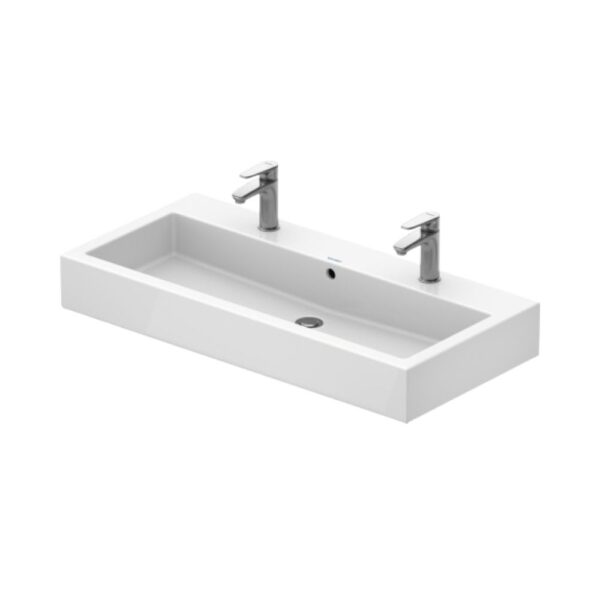 حوض ديورافيت فيرو 454100024 أبيض 100سم لوحدة موبيليا 2فتحة خلاط 