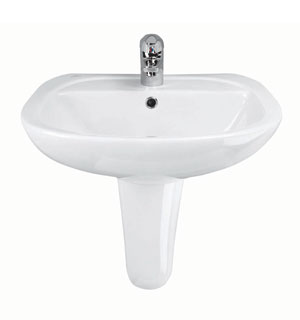 حوض 62سم بالعامود المعلق صوفيا أبيض من ايديال ستاندر