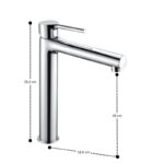 خلاط حوض اكس لارج مشط طويل بالطابق رولز ذهبي لامع من جواد - Image 2