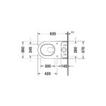 تواليت أرضي ملاصق للحائط بالدش و السديلي البلاستيك دارلينج نيو أبيض من ديورافيت - Image 2