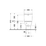 تواليت أرضي ملاصق للحائط بالدش و السديلي البلاستيك دارلينج نيو أبيض من ديورافيت - Image 3