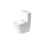 تواليت ديورافيت دي نيو أرضي أبيض ملاصق للحائط بالدش و السديلي البلاستيك