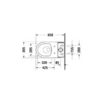 تواليت أرضي ملاصق للحائط بالدش و السديلي سوفت كلوز نمبر وان أبيض من ديورافيت - Image 2