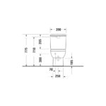 تواليت أرضي ملاصق للحائط بالدش و السديلي سوفت كلوز نمبر وان أبيض من ديورافيت - Image 3