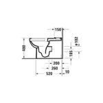 تواليت أرضي ملاصق للحائط بالدش و السديلي سوفت كلوز نمبر وان أبيض من ديورافيت - Image 4