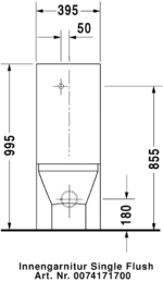 تواليت أرضي ملاصق للحائط بالدش و السديلي البلاستيك كارو برجامون من ديورافيت - Image 3