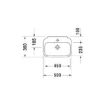 حوض 50سم بالعامود المعلق هابي داي2 أبيض من ديورافيت - Image 2