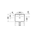 حوض 55سم بالعامود الطويل دي نيو أبيض من ديورافيت - Image 2