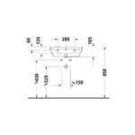 حوض 55سم بالعامود الطويل دي نيو أبيض من ديورافيت - Image 3