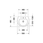حوض 55سم بالعامود المعلق دارلينج نيو أبيض من ديورافيت - Image 2