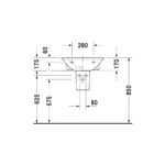 حوض 55سم بالعامود المعلق دارلينج نيو أبيض من ديورافيت - Image 3