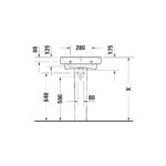 حوض 55سم بالعامود الطويل نمبر وان أبيض من ديورافيت - Image 3