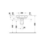 حوض 55سم بالعامود المعلق نمبر وان أبيض من ديورافيت - Image 3